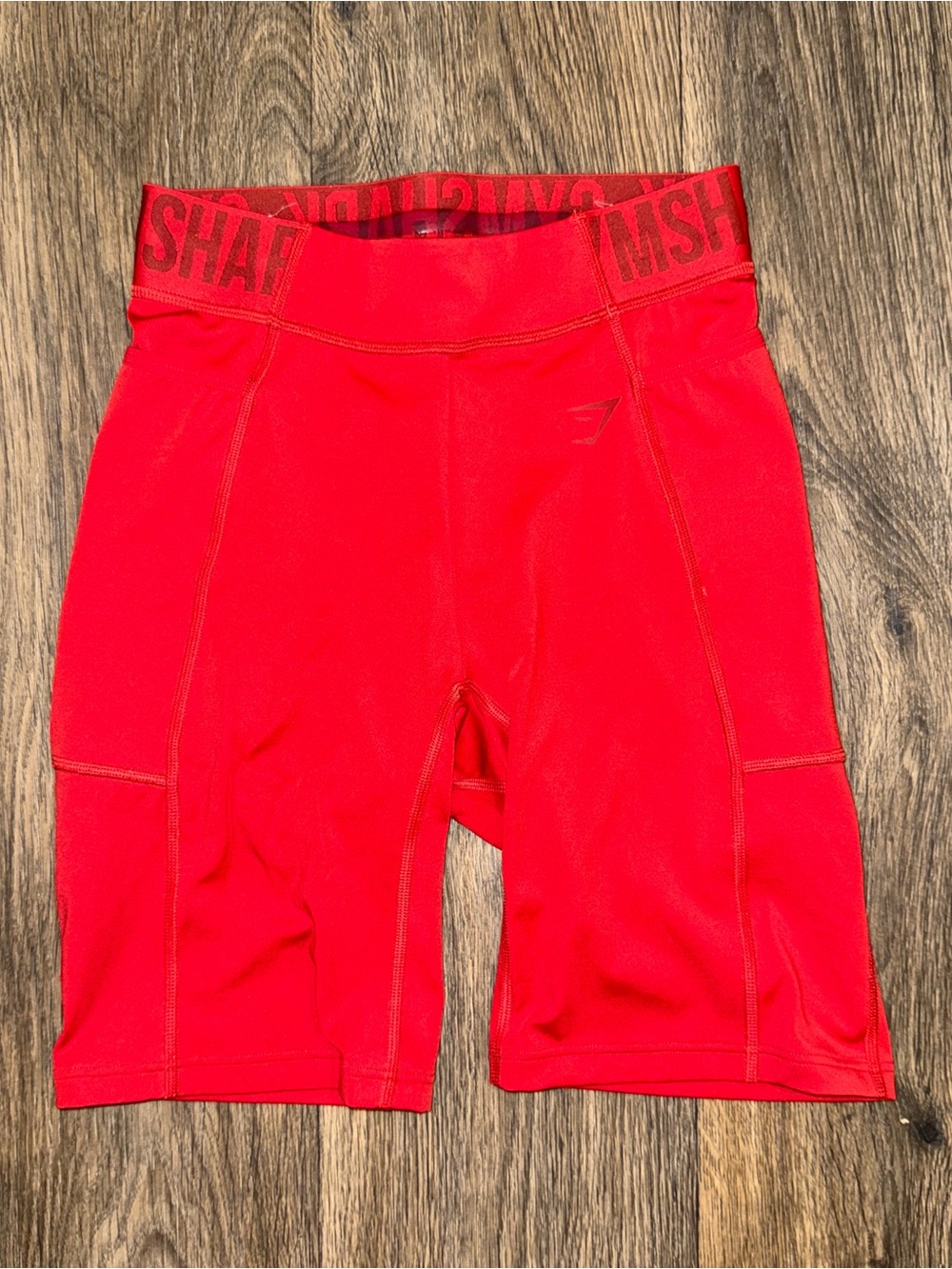 Gymshark Red High-Waist Compression Shorts